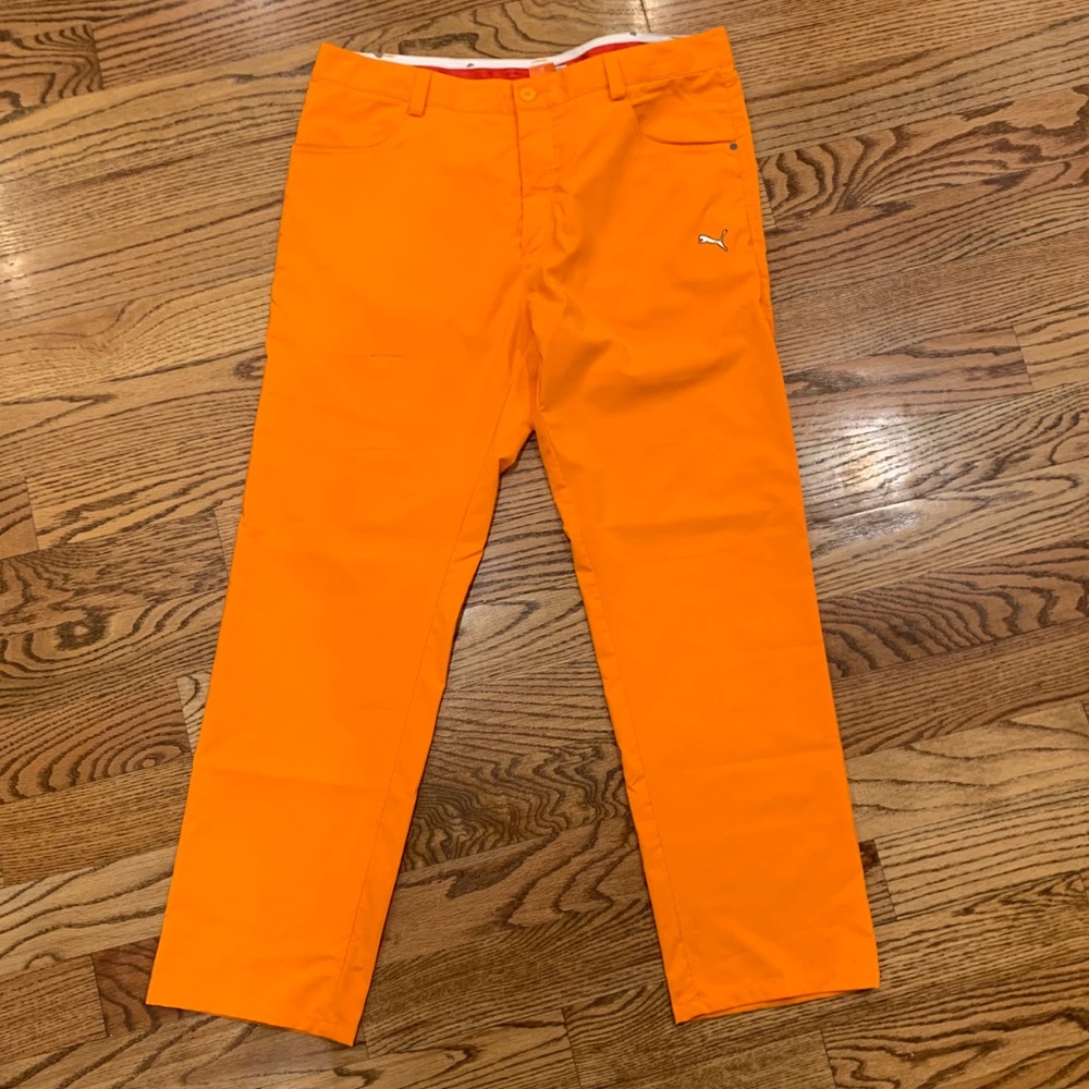 Men's Puma Golf Solid 5 Pocket Orange Tech Pants